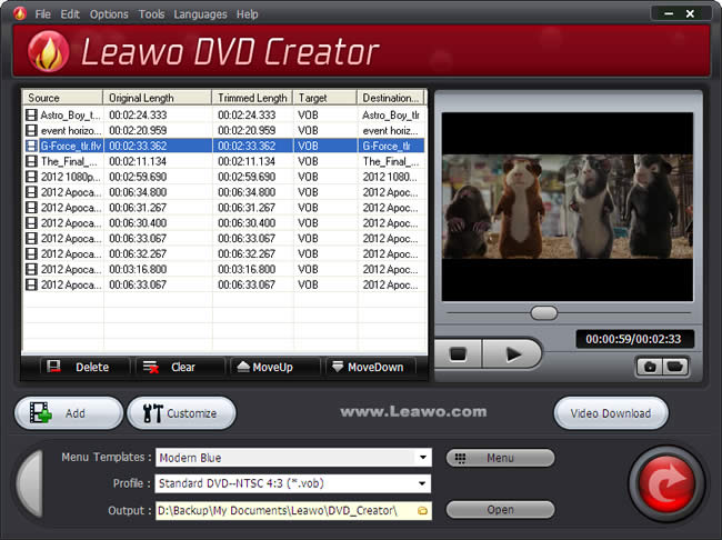 Leawo Video to DVD Creator