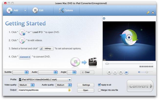 Leawo Mac DVD to iPad Converter