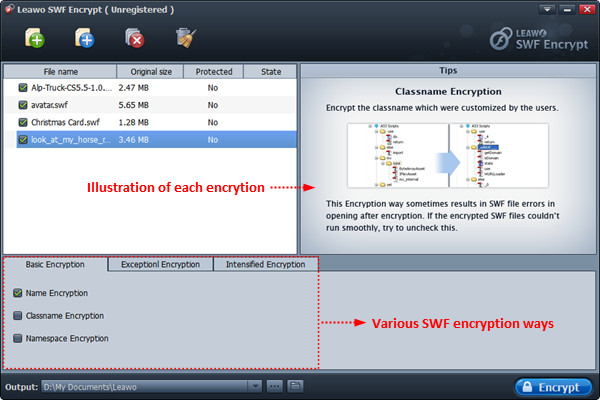SWF Encrypt: encryption ways