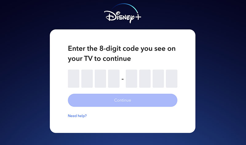 Disney-plus-login-begin-code