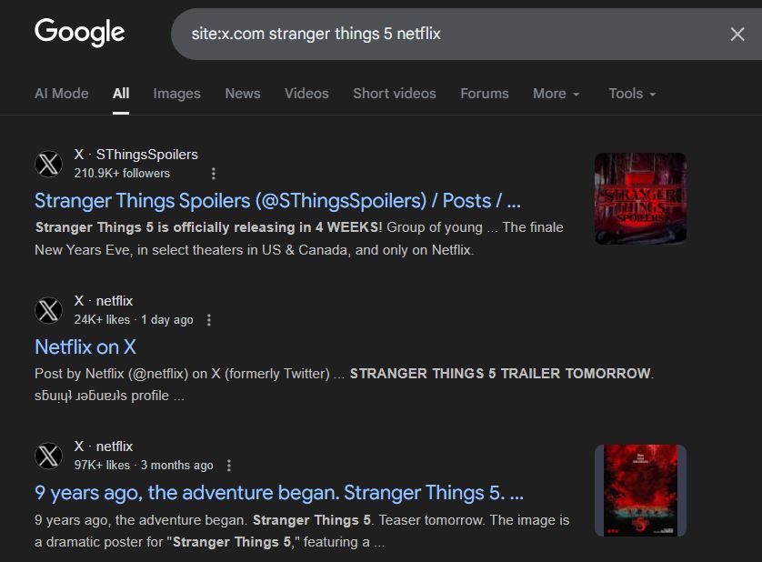 view Twitter with google