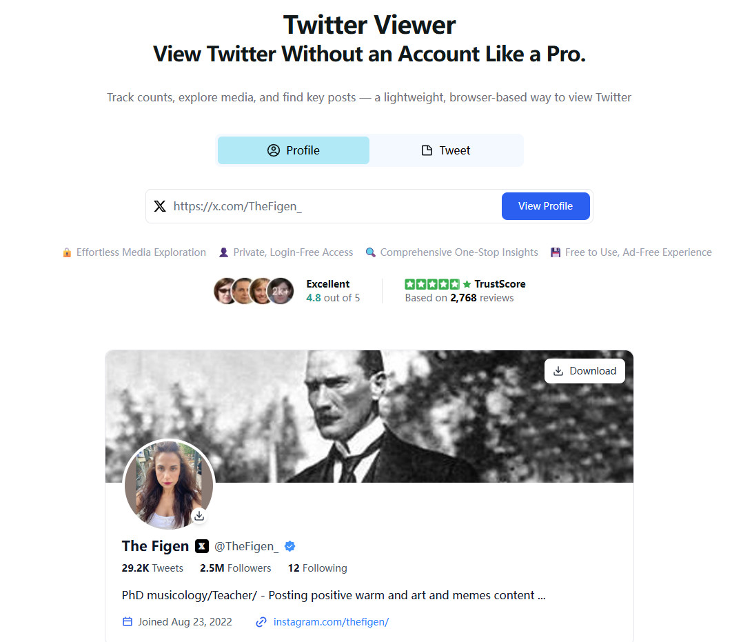 Twitter viewer