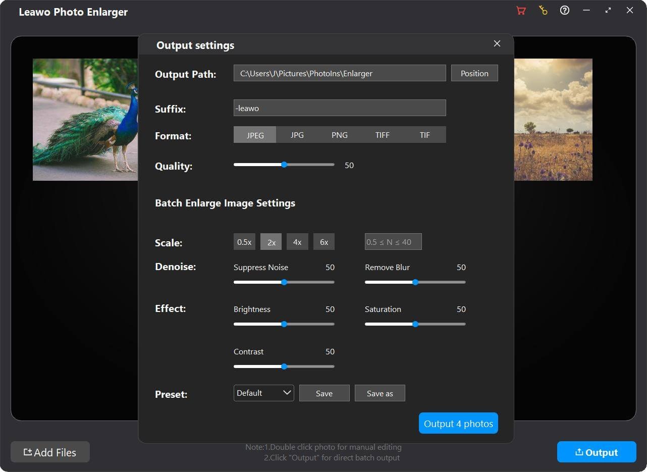 enlarge photos in batch