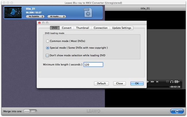 Leawo Blu-ray to MKV Converter for Mac