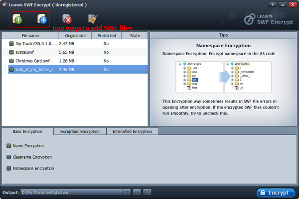 SWF Encrypt: import