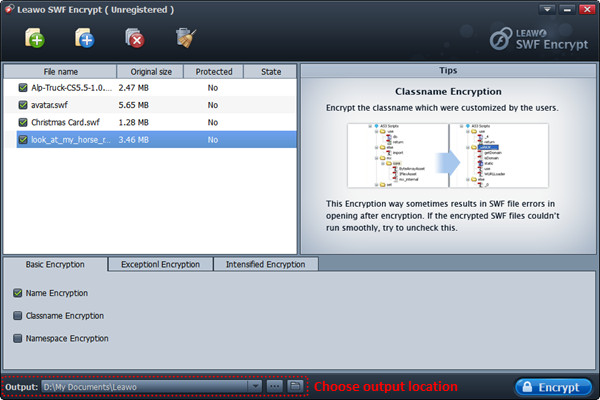 SWF Encrypt: output